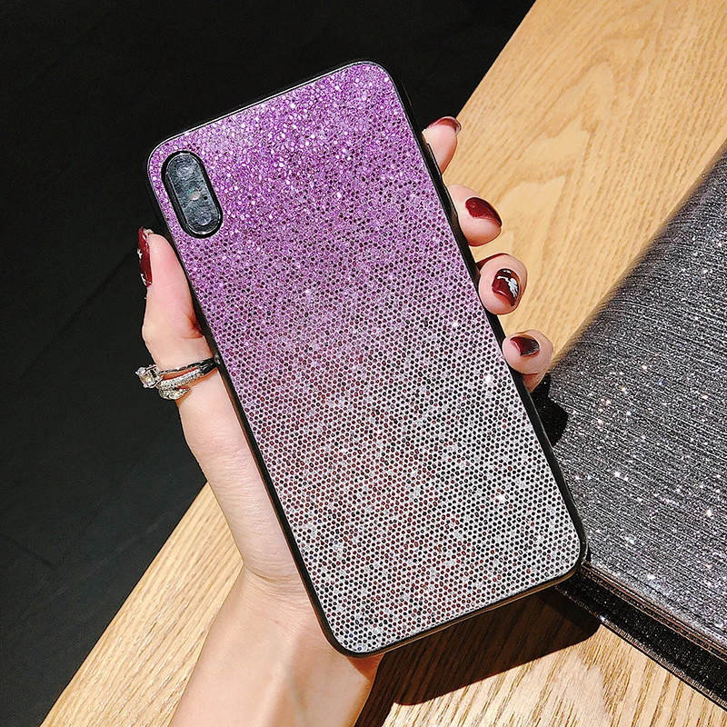 Чехол для iPhone X Xr Xs максимальный чехол корейский Блестящий градиентный цвет