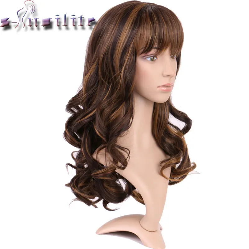 

S-noilite 17 inches Vogue Women New Long Curly Layer Cosplay Wig Costume Party Wigs Real Natural Synthetic Hairpieces