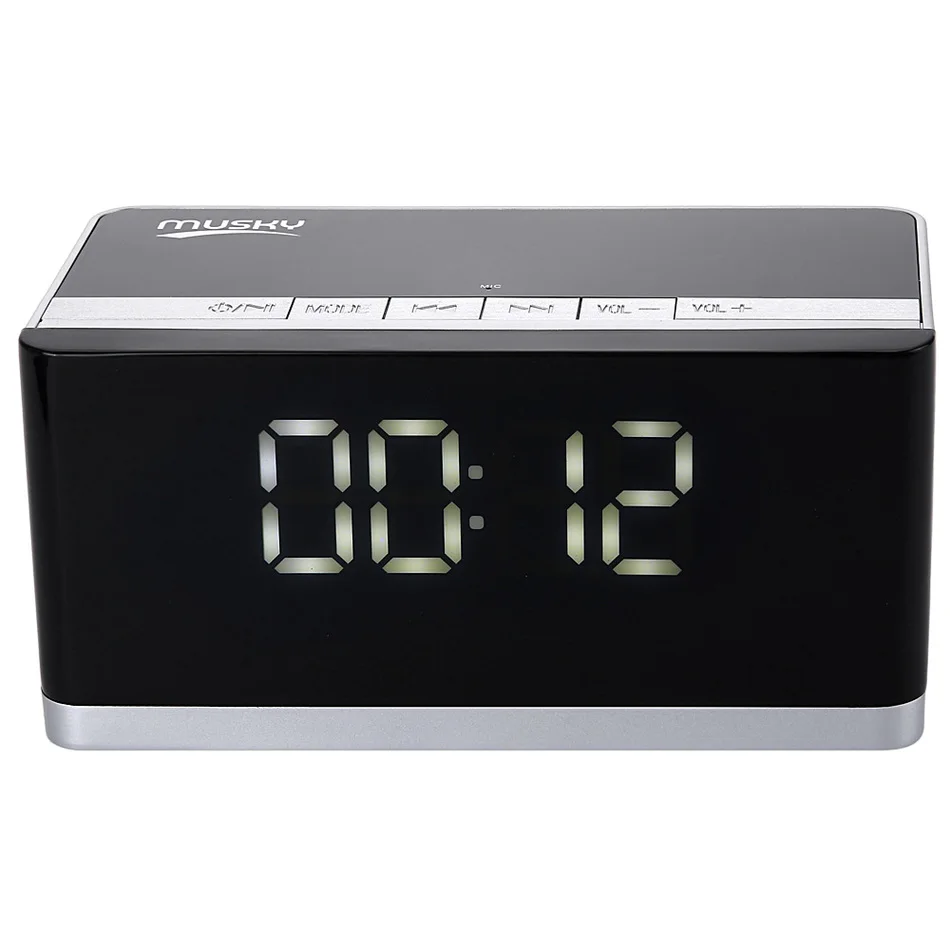 Мини Hi-Fi premium Stereo Портативный Bluetooth Динамик со светодиодной время Дисплей fm Радио