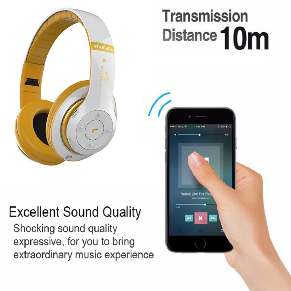 Head-mounted Bluetooth 4.2 Headphones Foldable Noise Cancelling Wireless Headset Support TF Card Earphone with Mic For Phone PC |