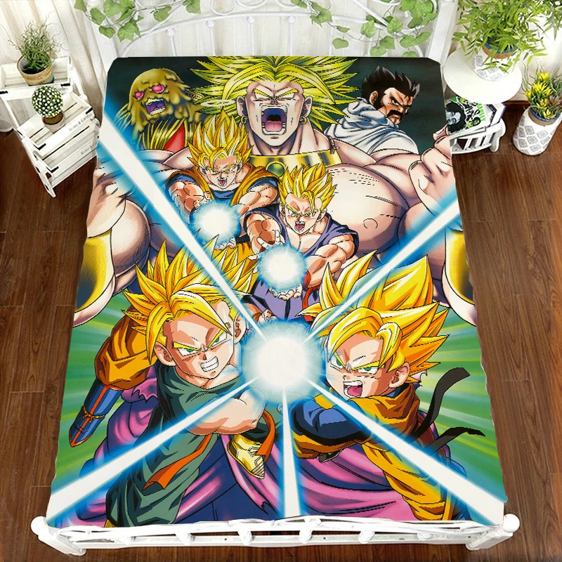 Аниме Dragon Ball Z Super Saiyan Son Goku плоский лист 3D постельное белье косплей мультфильм печать Otaku Kawaii otaku постельное белье