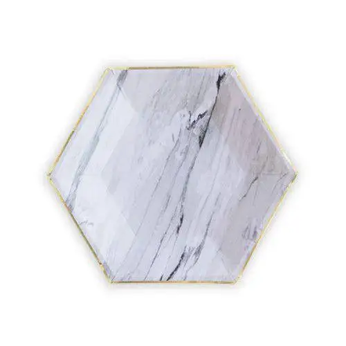 8inch white plate 1 упаковка Европейский Дворцовый стиль розовый зеленый шевронная точка одноразовая посуда детский Декор для вечеринки в честь Дня рождения бумажная чашка пластина, нож и вилка - Цвет: 8inch white plate