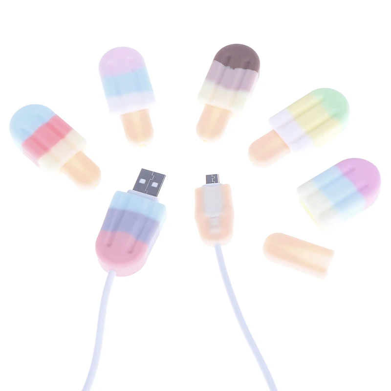 Цветной чехол с изображением мороженого usb кабель для защиты передачи данных