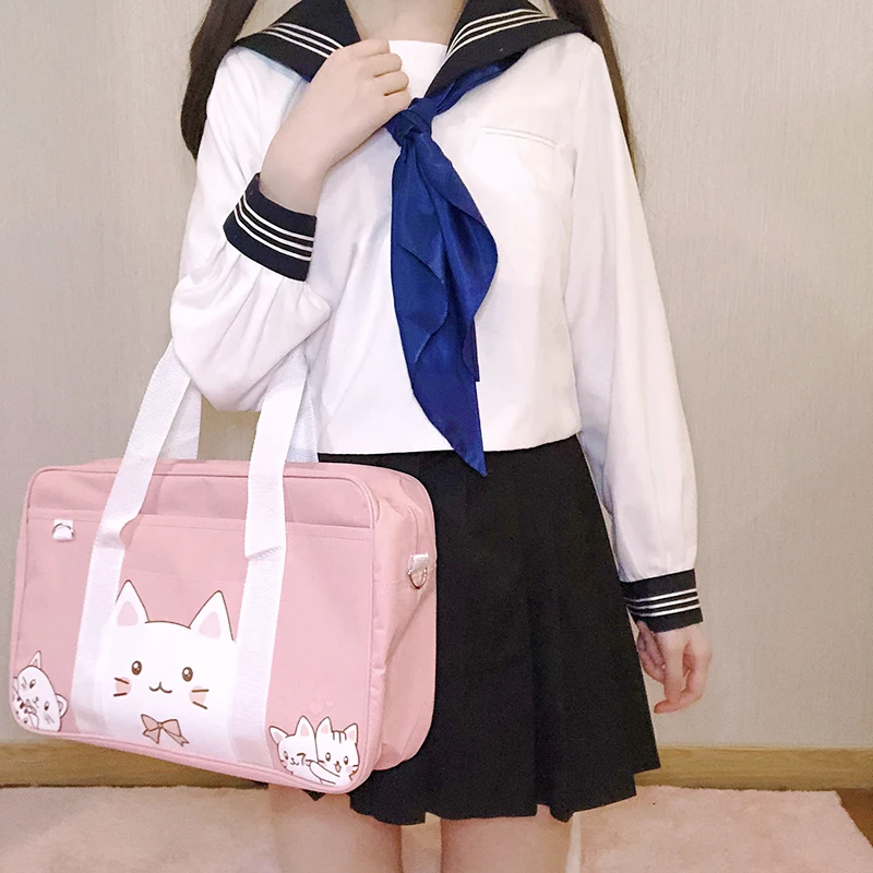 Сумка через плечо Kawaii с изображением аниме кота японская Униформа JK школьная