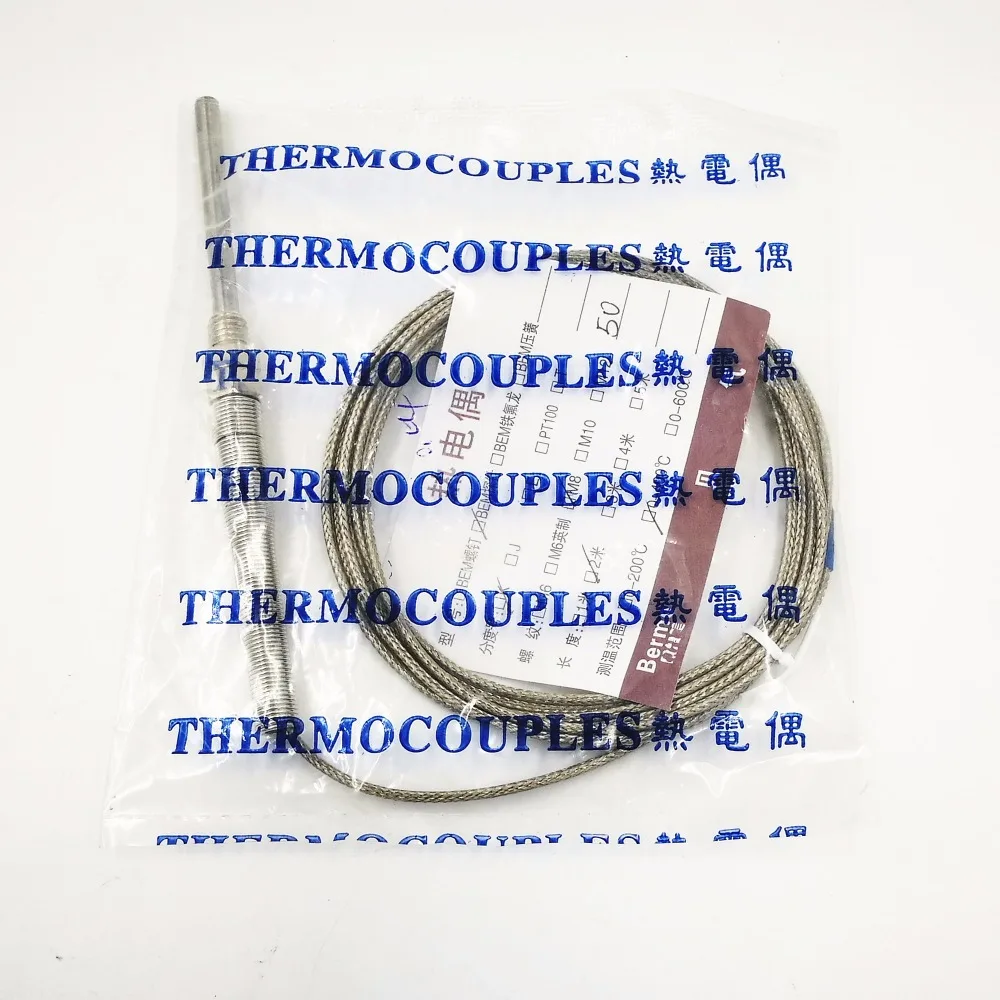 

10pcs Tainless Steel High Temperature 0-400 C Thermocouple K Type 30mm Sensors 2 Meter cable Probe diameter 5mm