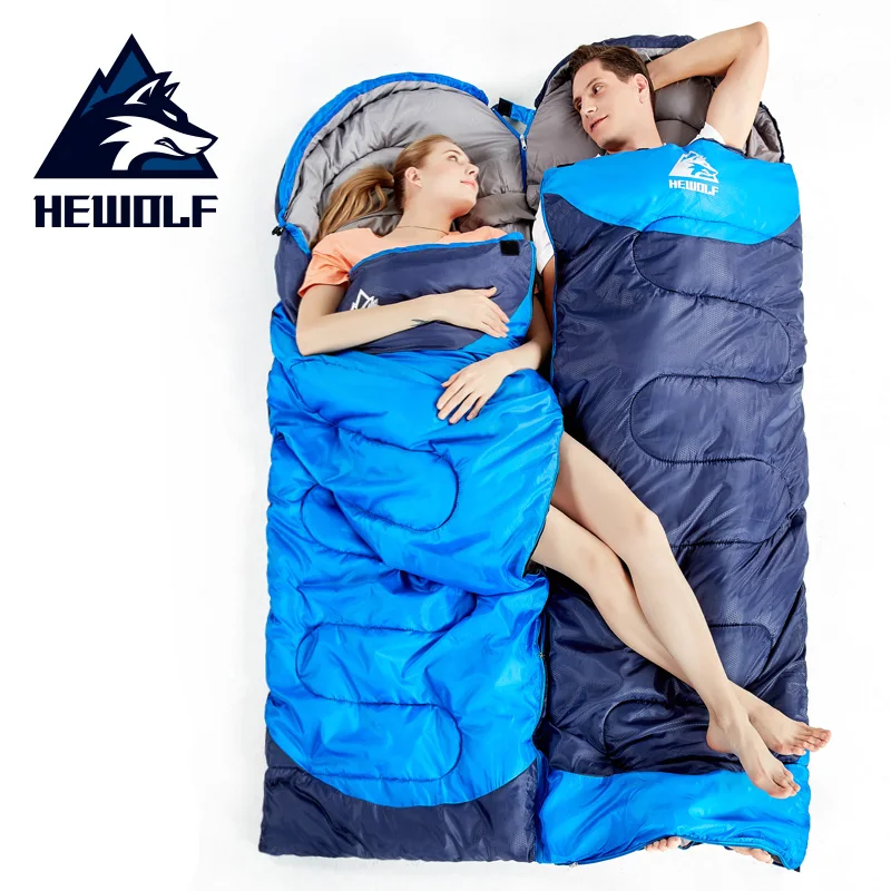 

Спальный мешок Hewolf для кемпинга, 1,3/1,6/1,8 кг, 4 сезона, для активного отдыха, походов, путешествий, водонепроницаемый спальный мешок, одиночные ...