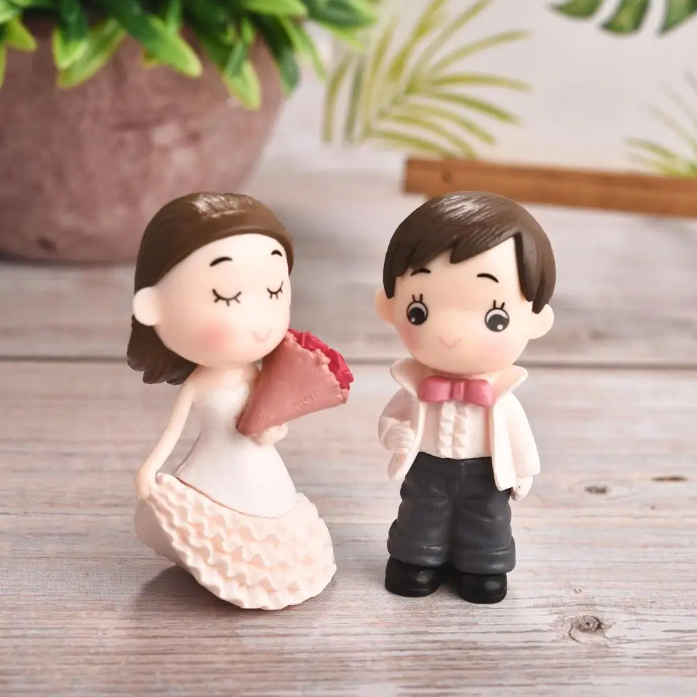 Горячая 2 шт. милые влюбленные парные фигурки миниатюры Сказочный Садовый Гном