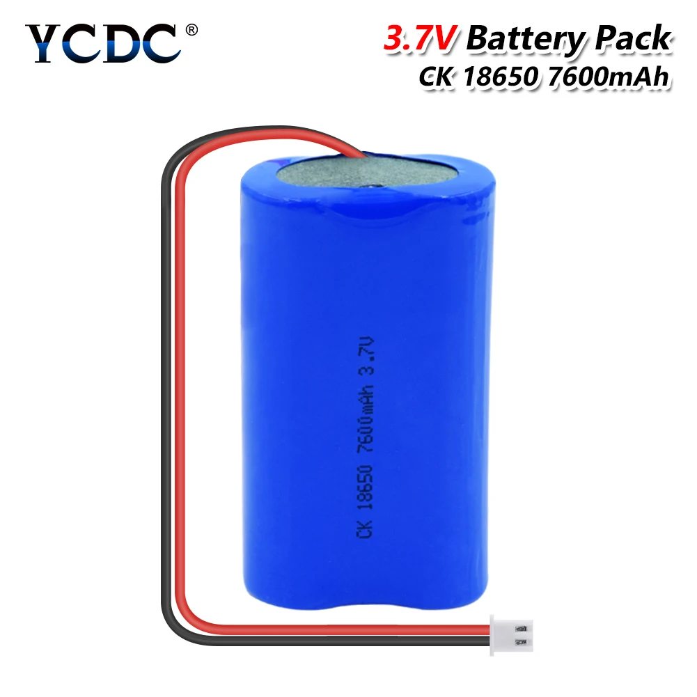 YCDC 7600mAh 18650 3,7 V литий-ионные литиевые батареи DIY Аккумуляторный громкоговоритель аккумуляторные батареи для фонарика фонарь XH 2,5 штекер