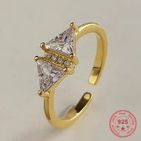 silver 925 fashion cubic zirconia gold ring luxury designer jewelry for women