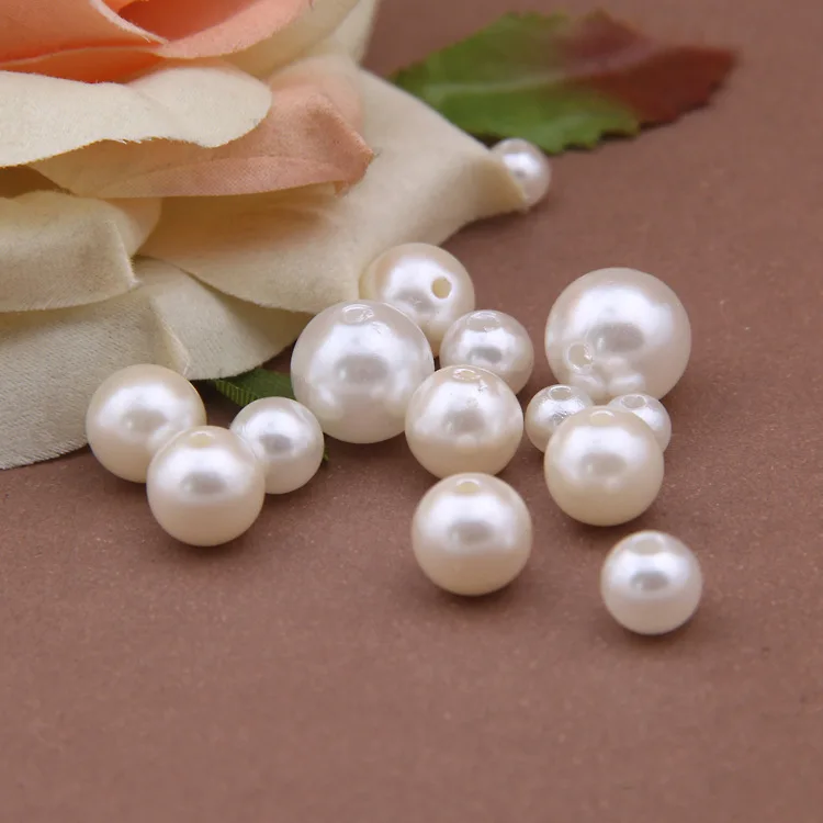 

4~18mm ABS Imitation Pearl Straight Hole Loose Bead High Quality Plastic Round Bead DIY Jewelry Making DIY Handmade Accessories