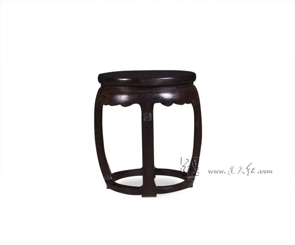Китайская скамейка Ming & Qing Classice Carvings Burmase из розового дерева обеденное круглое