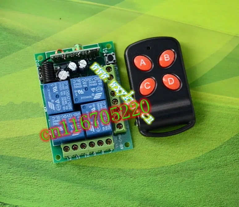 12V 10A 4 канальный РЧ Беспроводной переключатель системы дистанционного