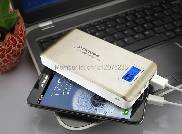 Free Shipping 15000mah Ultra Thin Slim USB Power Bank Pineng PN-929 5V 2.1A Dual Output LCD Display LED Light High Quality | Мобильные
