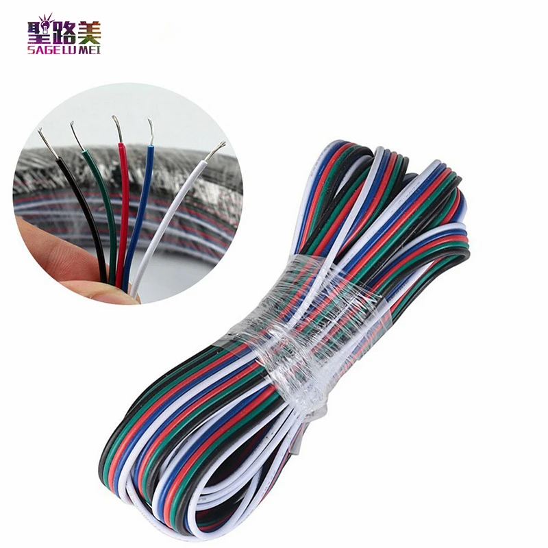 1 м/2 м/5 м 2pin 4Pin 5pin электрический удлинитель 22 awg медный изолированный провод