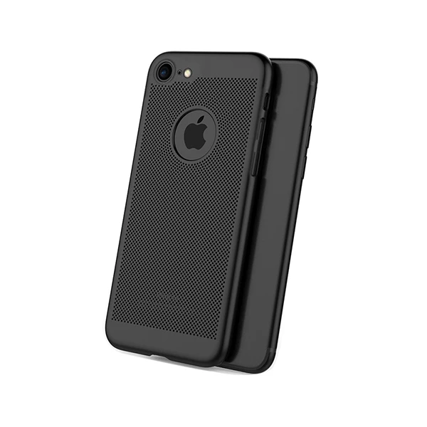 Black Дышащий чехол для iPhone X, 8, 8 Plus, 7, 7 Plus, 6, 6S Plus, тонкий жесткий защитный чехол для iPhone 6, 6 S, 7, 8 Plus, Роскошный чехол для телефона s - Цвет: Black