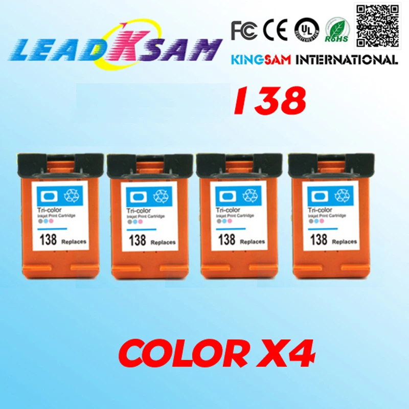 4x совместимый чернильный картридж hp138 C9369H для 138 2600/7800/8000/460/6840/5740 шт. 2570|ink