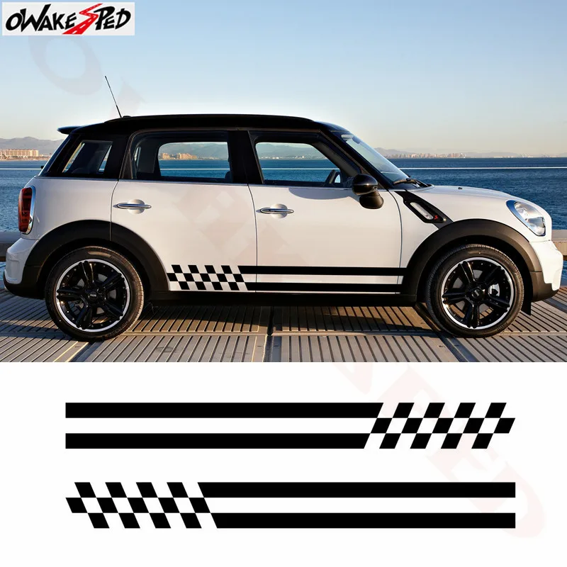 2 шт. автомобильный Стайлинг сторона гонки юбка в полоску Ограниченная серия