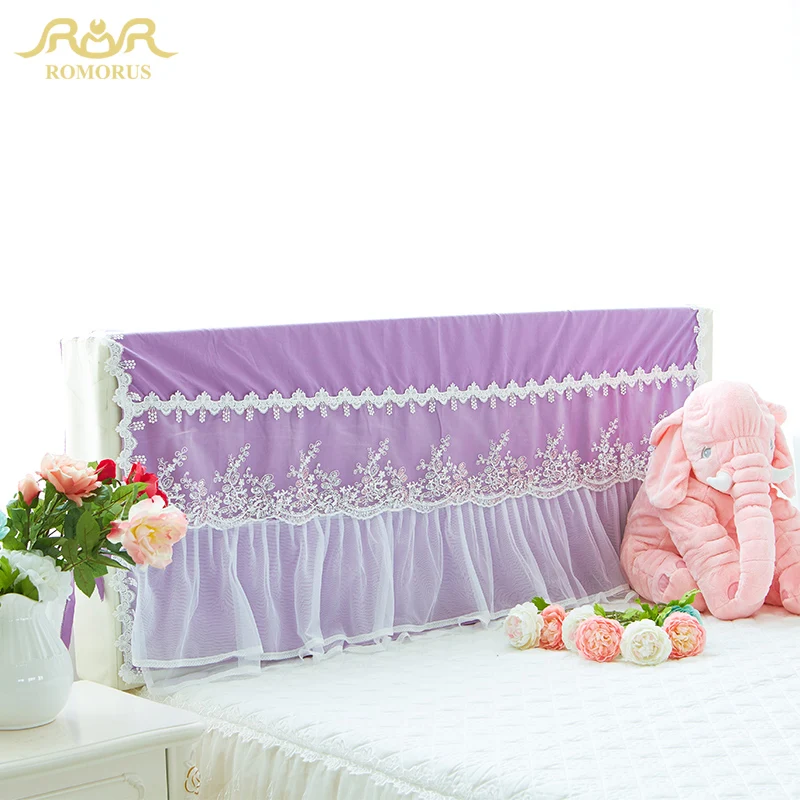 Красивые кружевные розовые наволочки ROMORUS для кровати пылезащитный фиолетовый