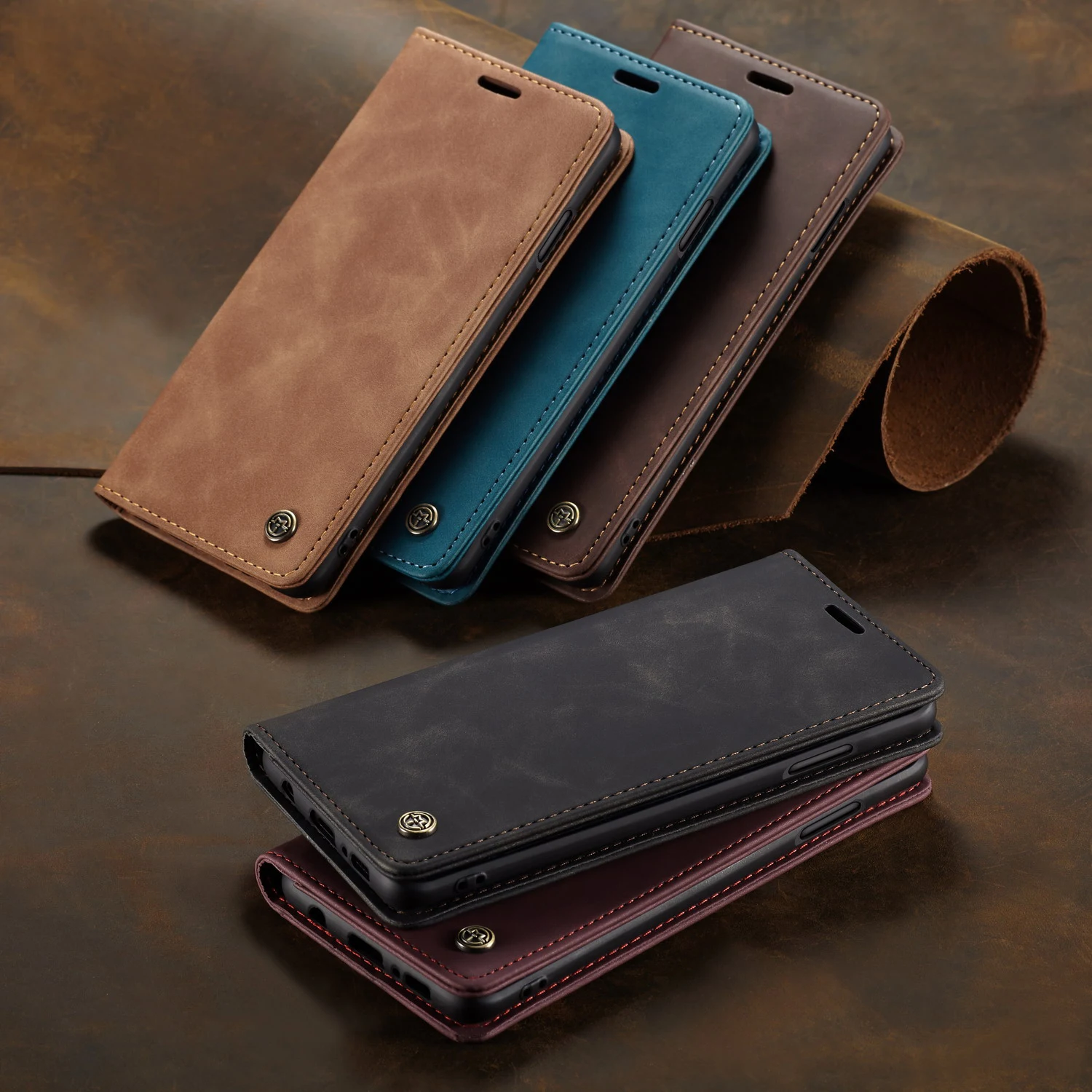 Роскошный Магнитный кожаный чехол для телефона, сумки для samsung S8 S9 S10 Note10 Plus 5G, винтажный флип-чехол для телефона Galaxy A30 A40 A50 A70