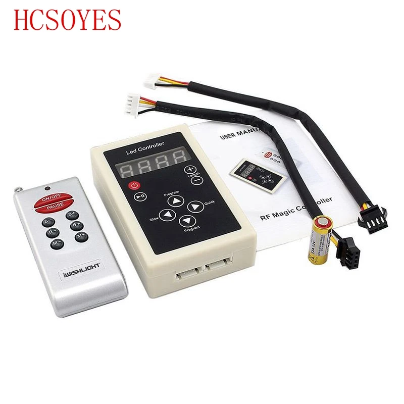 DC12V 5m 6803 IC controller SMD 5050 RGB dream magic color LED Strip +133 Program RF controller+12v 5A power supply | Освещение