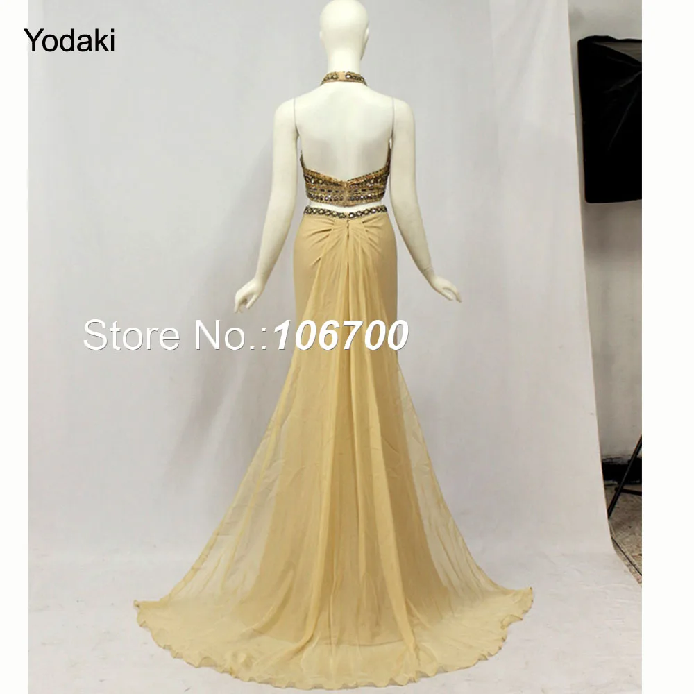 Блестящее платье с кристаллами и бусинами для выпускного бала из 2 предметов 2018