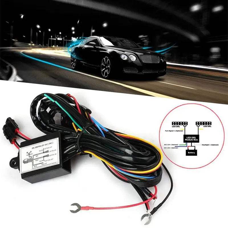 12 V светодиодный дневные ходовые огни фары на автоматическом переключателе
