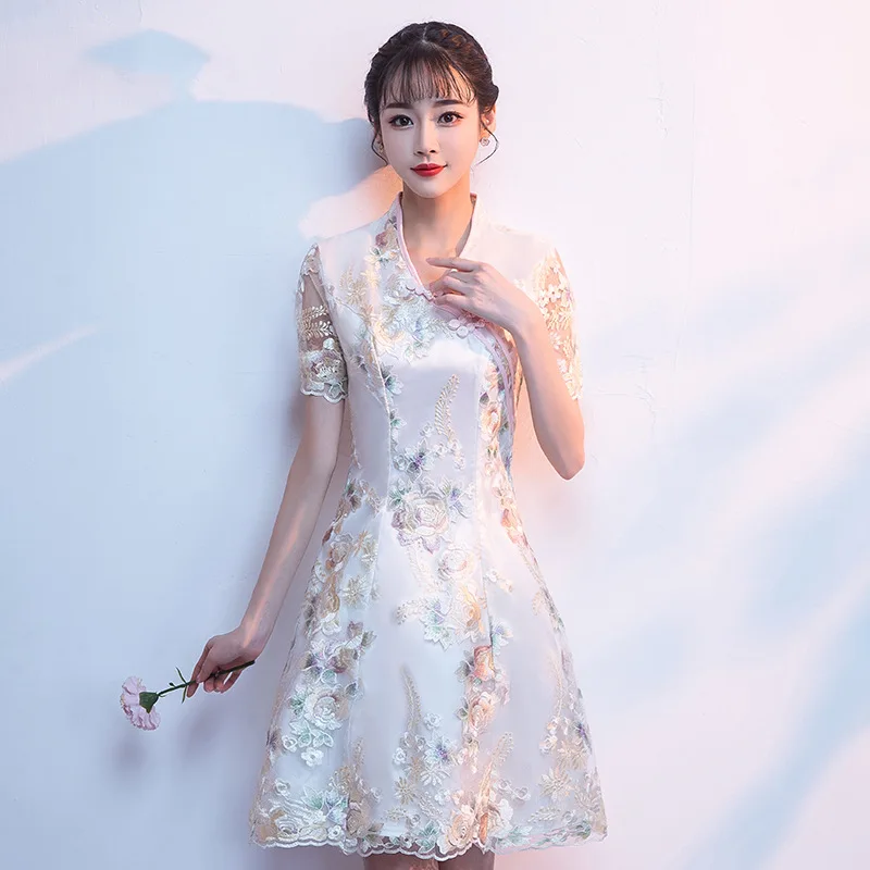 Традиционное китайское платье Qipao женские вечерние платья винтажное женское