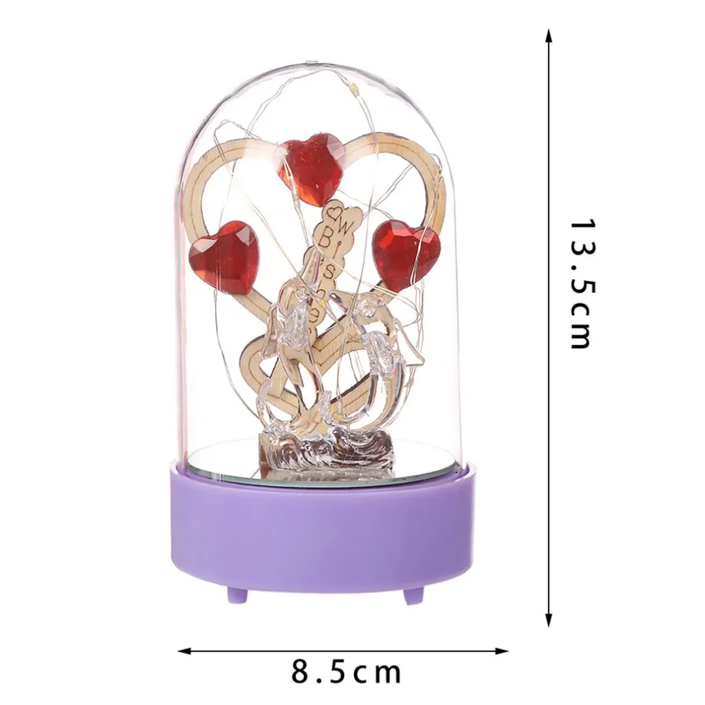 Светодиодный светильник-гирлянда из медной проволоки, ночник, купольная лампа, домашний декор, Ночной светильник с наилучшими пожеланиями, ночная лампа с розами, подарки для влюбленных