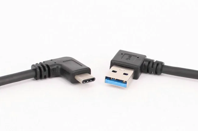 50 шт./лот правый угол USB C Удлинительный кабель с углом 90 градусов Тип до 3 0 Мужской