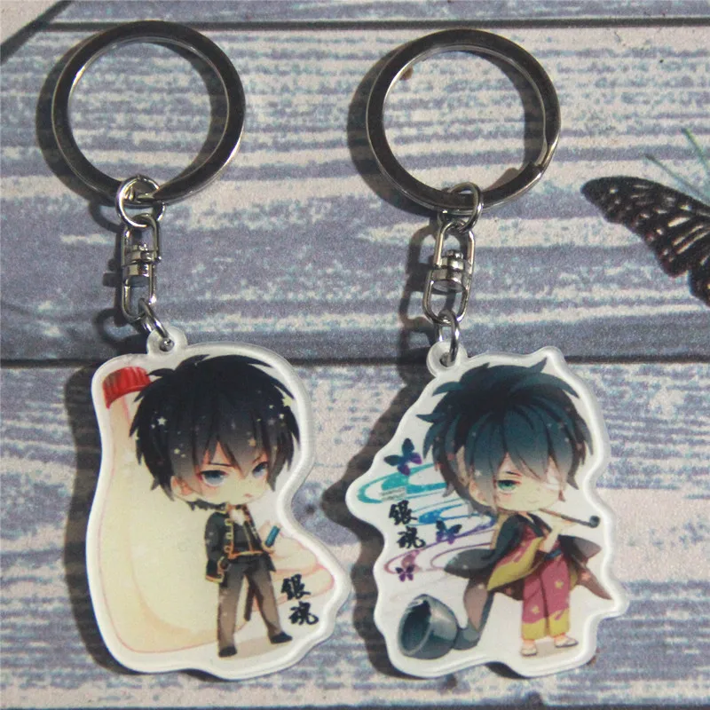 Брелок для ключей из аниме GINTAMA с серебряной душой Takasugi Shinsuke Gintoki Kagura Sadaharu