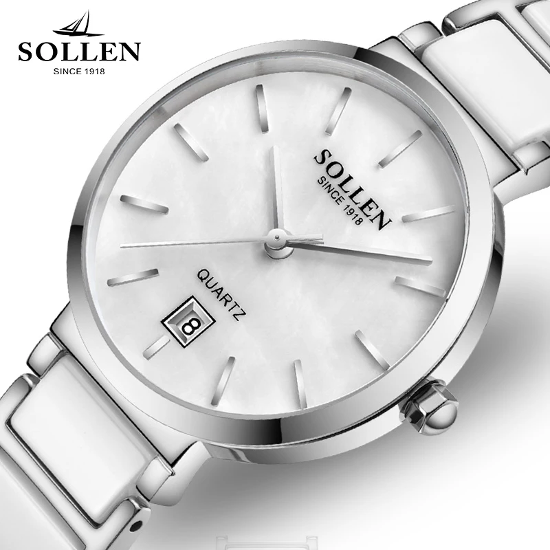 reloj mujer SOLLEN Fanshion Quality Crystal Diamond Bracelet Quartz Watch Woman Watches Brand Luxury Ladies Wrist Women | Наручные часы