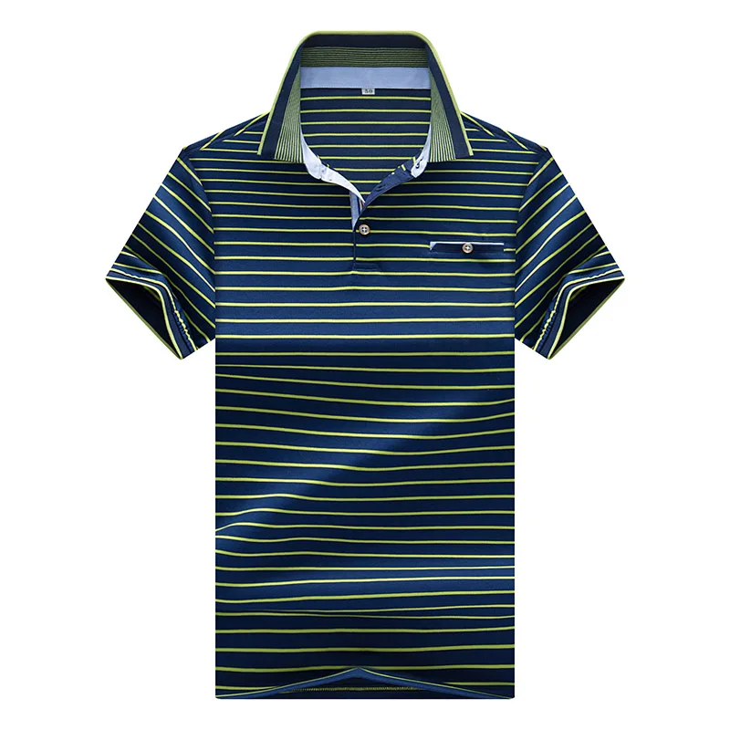 Горячая распродажа высокое качество Tops& Tees, Для мужчин поло из чистого полиэстера футболки Бизнес Для мужчин бренды рубашек-поло рубашки 3D и вышивкой, с отложным воротником, Для мужчин s Поло рубашка 8209 - Цвет: green