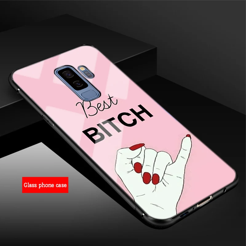 Жутким черепом сотовый Чехол из закаленного стекла для телефона для samsung Galaxy A6 A6S A8 A8S J6 J8 S8 S9 S10 PLUS, NOTE 8, 9