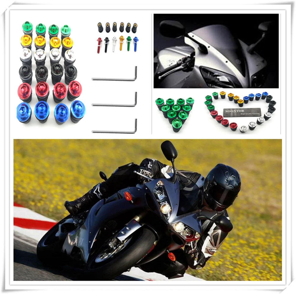 10 шт. красный мотоциклетный винт ветрового стекла болт винты для YAMAHA 600 FZR HONDA CB919 CBR