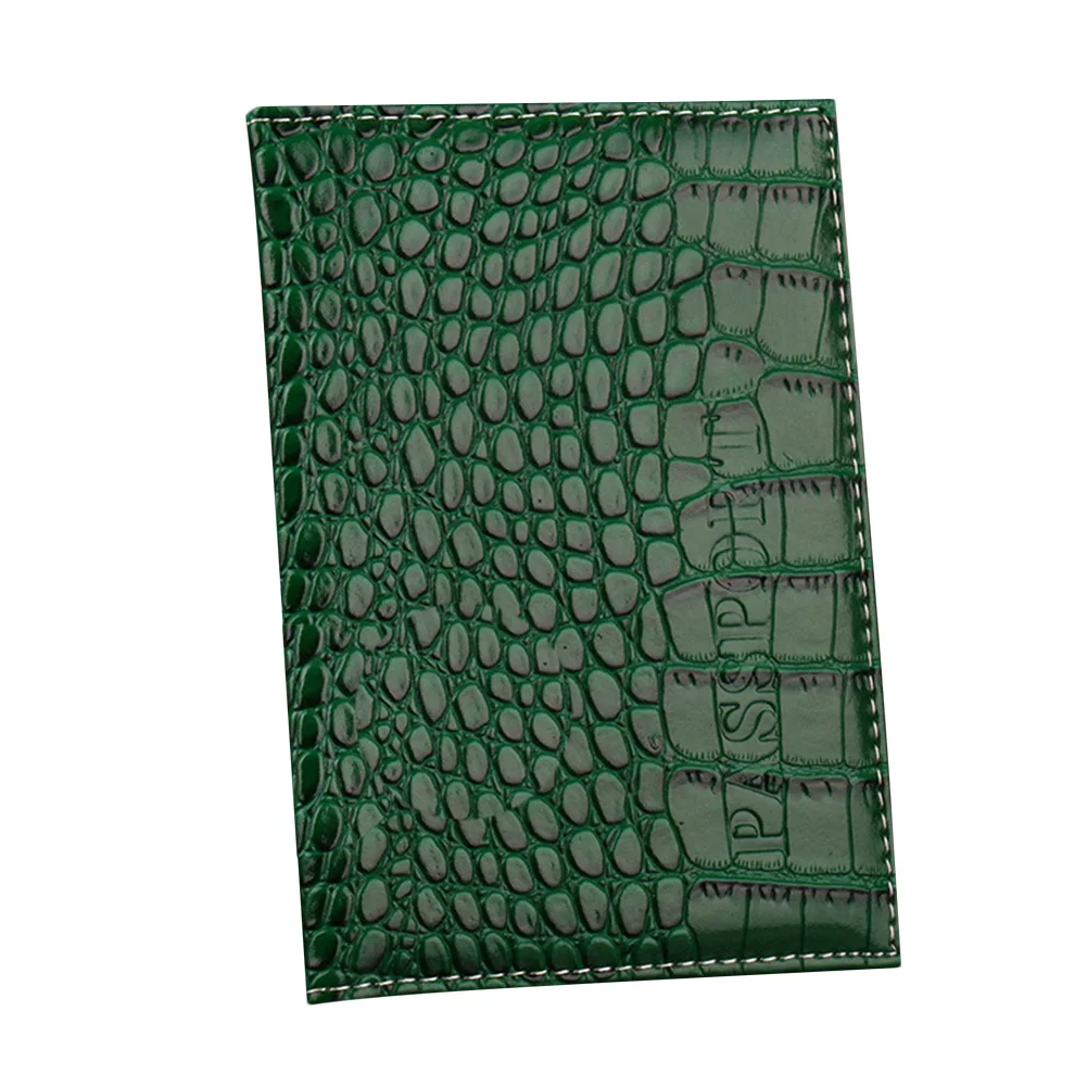 dark green Кожа аллигатора с узором, для паспорта, для путешествий, для мужчин, t, бизнес-держатель для карт, Обложка для паспорта, чехол для мужчин и женщин, держатель для кредитных карт - Цвет: dark green