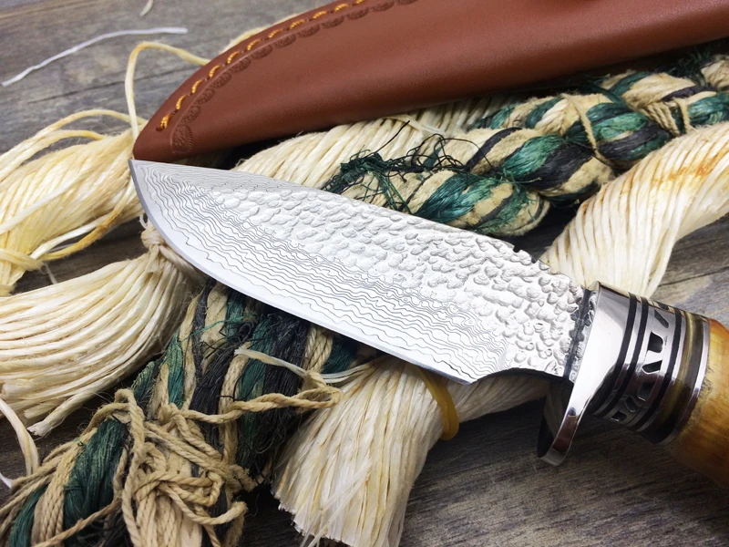 Тактические Дамасские охотничьи фиксированные ножи Монгольская ручка газели