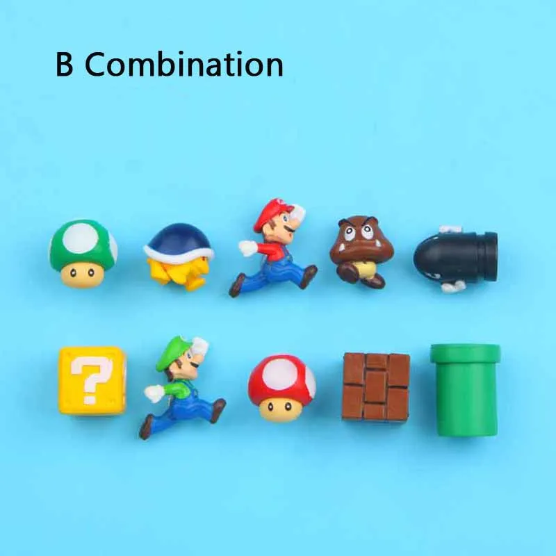 10Pcs 3D Funy стереоскопический Super Mario Bros магниты на холодильник стикер сообщений взрослого человека девочка детские игрушки для мальчиков подарок на день рождения 4/8/10 шт - Цвет: 10Pcs