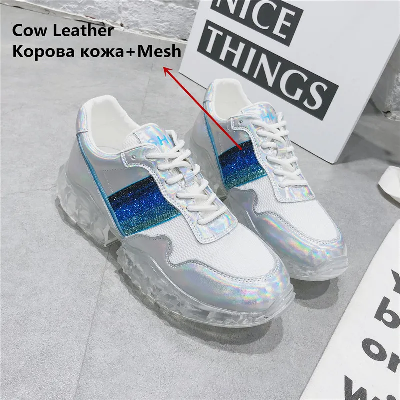 CONASCO/Женская обувь на нескользящей платформе с кристаллами Новая повседневная из