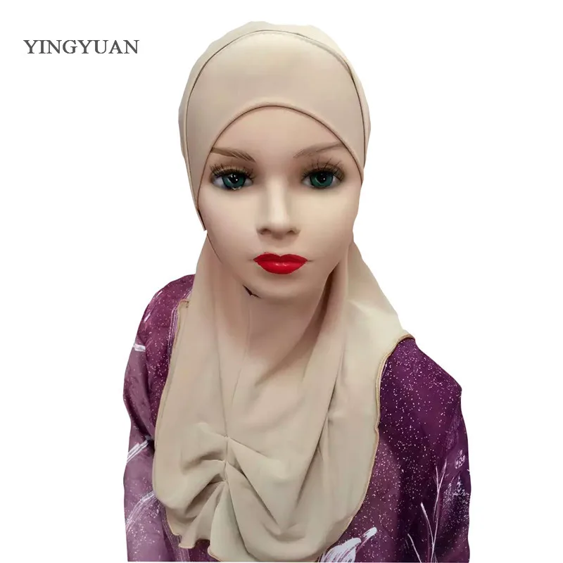 LJ7 стиль хиджаб для детей складывается 2 шт. детей hijabs модный мусульманский хиджаб дети пашмины