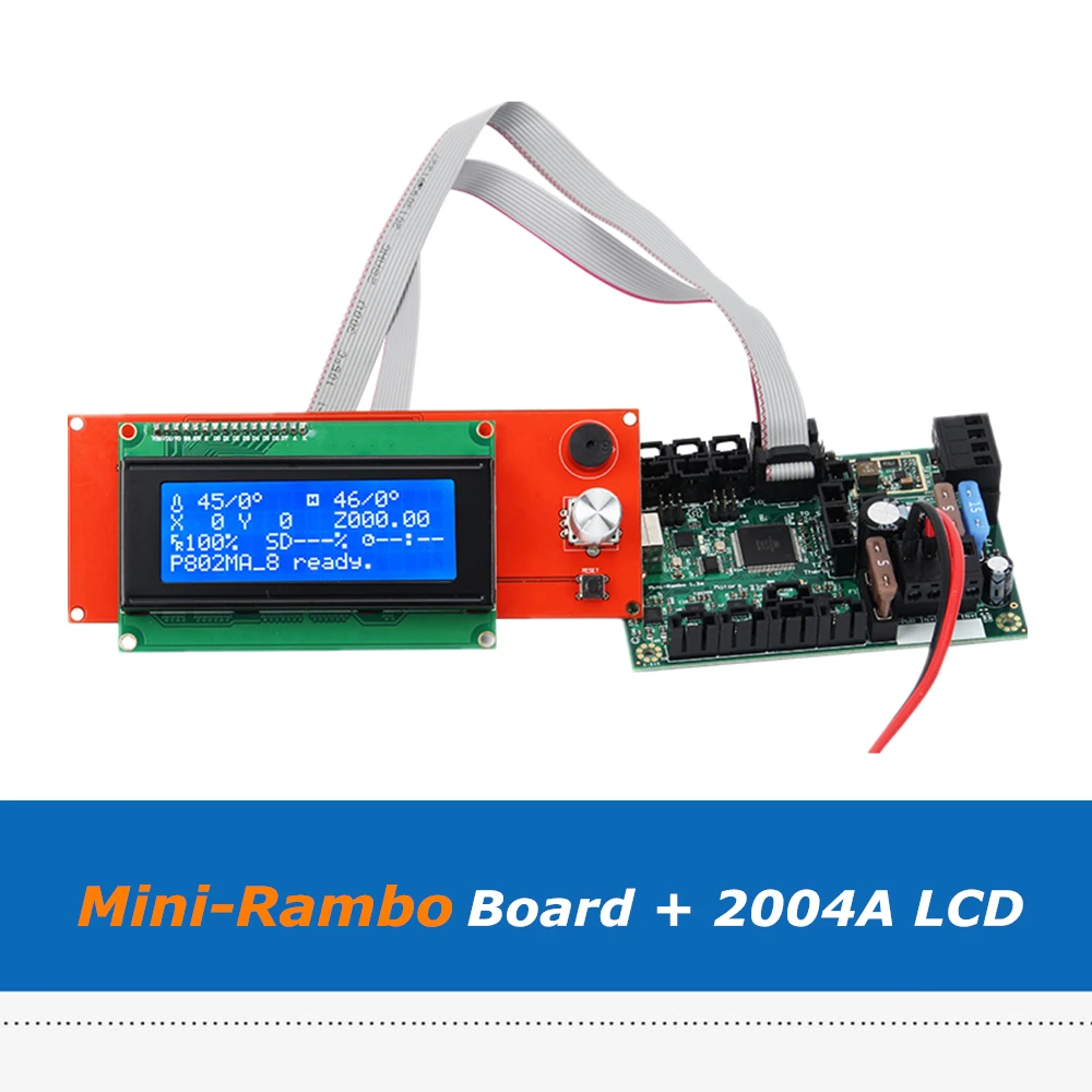 

Reprap Prusa i3 Ramps1.4 2004A LCD Screen + Mini-Rambo 1.3A Mainboard Set for Prusa i3 MK2 3D Printer