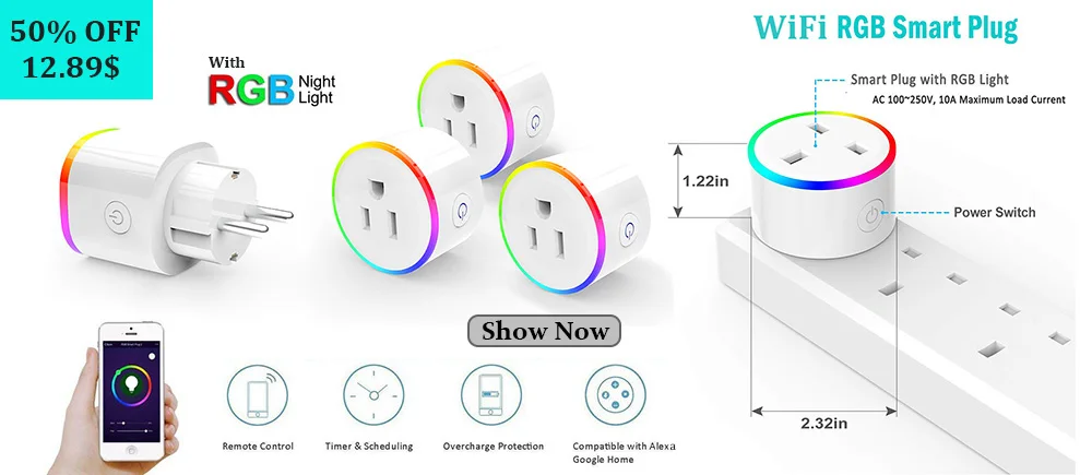 Умная Мини-розетка Tuya Smart life, Wi-Fi, штепсельная вилка европейского стандарта, 2000 Вт, 10 А, розетка с таймером, голосовое управление, работает с Alexa Google IFTTT