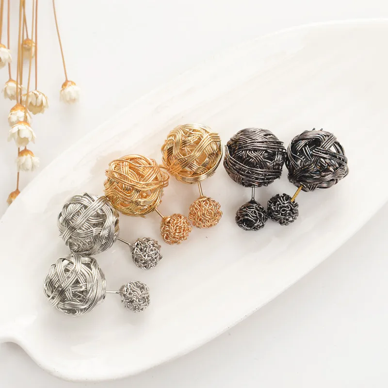 Новинка 2016 модные милые очаровательные двухсторонние жемчужные серьги шарики