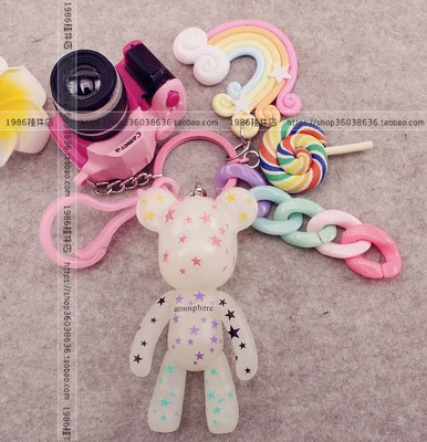 Bomgom фонарик светящаяся камера меховой помпон мультфильм Popobe glomy Bear очаровательный брелок на сумку брелок для ключей брелок игрушки-брелоки