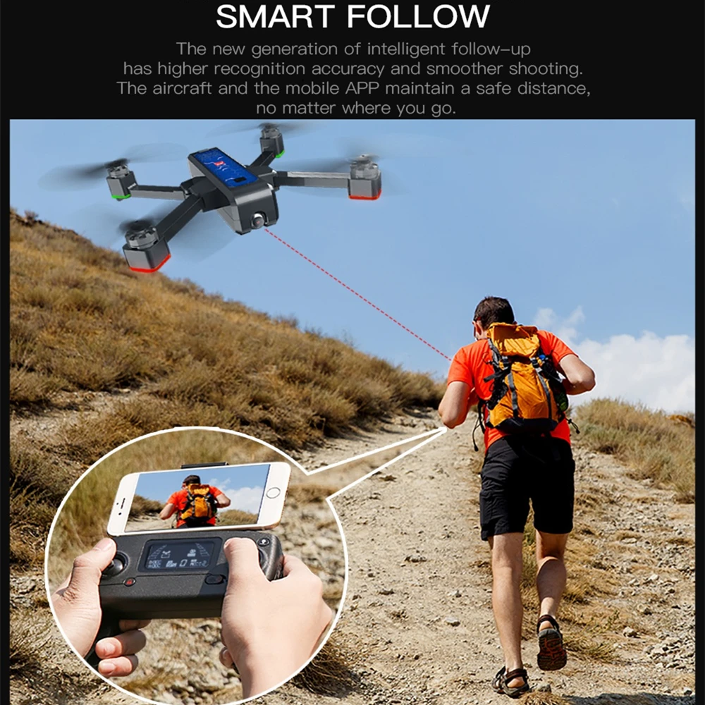 MJX B4W 5G wifi FPV gps бесщеточный складной Радиоуправляемый Дрон с 2K HD камерой