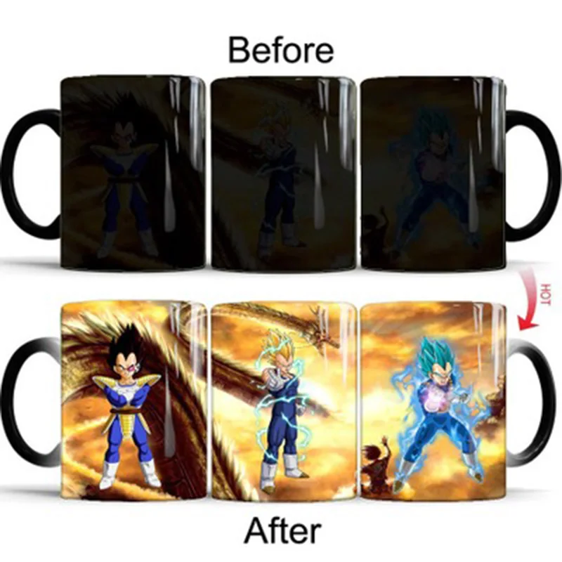 Dragon Ball Z Супер Saiyan Цвет изменение кружка кружки Аниме Супер Саян Гоку Термокружка Волшебная чашка для молока и чая подарок на день рождения для мальчиков