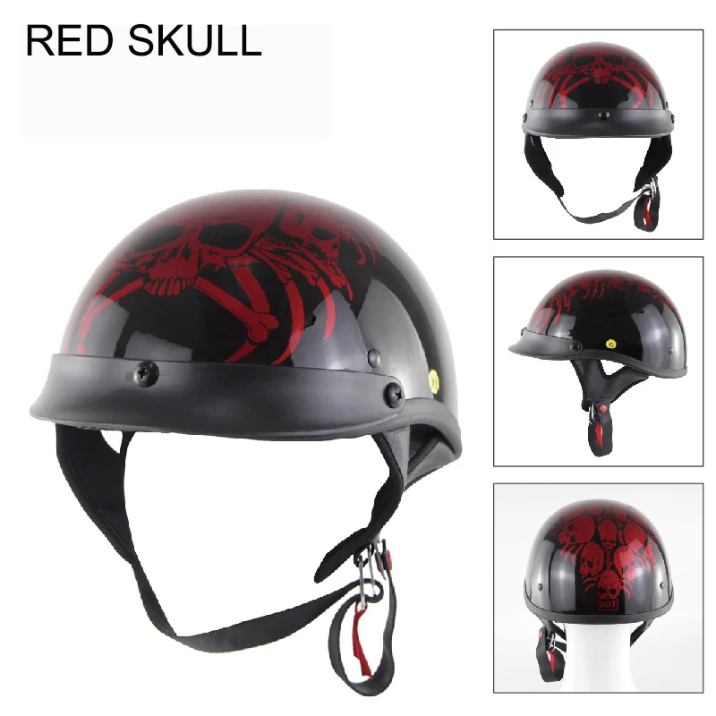 Летний мотоциклетный шлем Casco, скутер, полулицевая емкость, мотоциклетный шлем с черепом, немецкий стиль, мотоциклетный шлем для электромобиля, Байкерский шлем в горошек