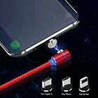 Магнитная 90 градусов Светодиодная лампа для Micro USB и Type C кабель для iPhone X XR 6 7 8 Plus и xiaomi Samsung S9 зарядка