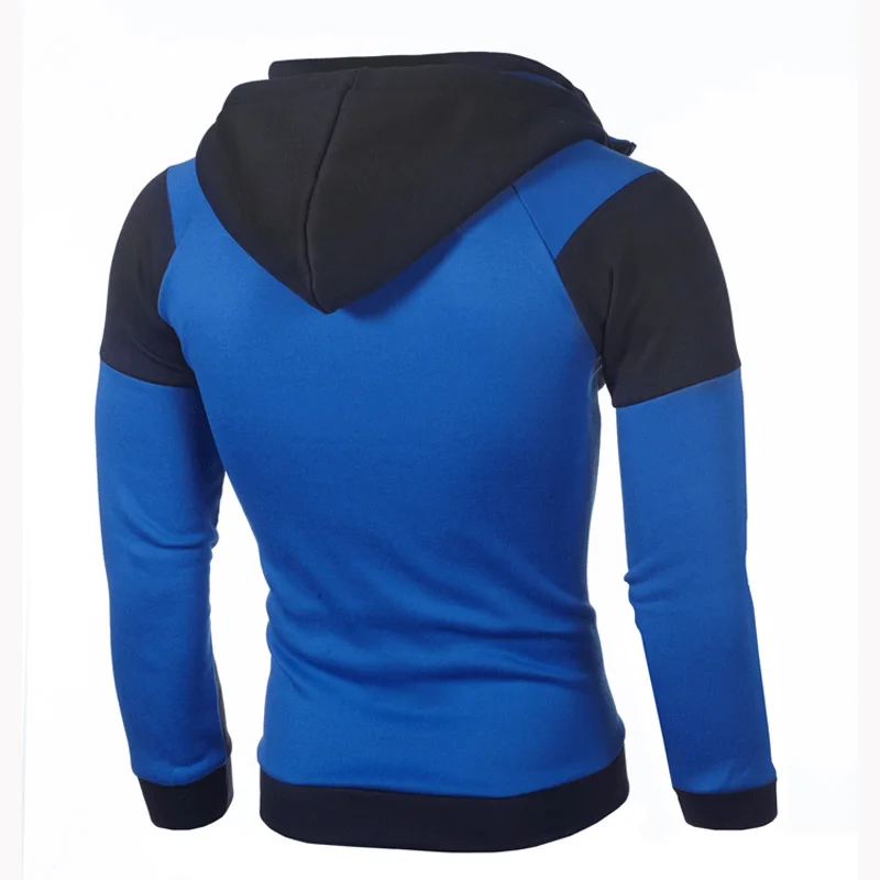 Spring Fall Male Cardigan Hoodies Coat Long Sleeve Hooded Sweatshirt Patchwork Double Zipper Jacket Men Sportwear Outwear MY110 | Мужская