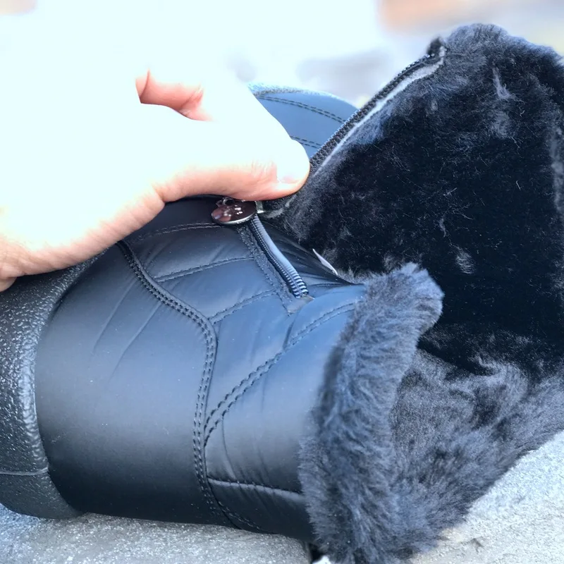 Lzzf 2018 Autumn Winter Fashion Ankle Boots for Women Snow Black Fur Flat Short Ladies Woman Shoes Plus Size | Обувь