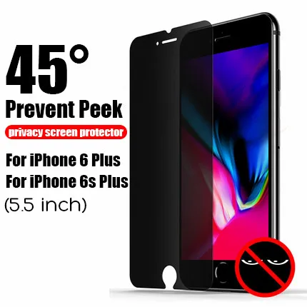 For iPhone 6 Plus Антишпионское закаленное стекло для iPhone 6, 6 S, 7, 8 Plus, X, Защитная пленка для экрана, Защитное стекло для iPhone XS MAX, XR, конфиденциальность - Цвет: For iPhone 6 Plus